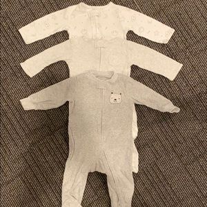 3pcs baby boy one piece footed pajama bundle